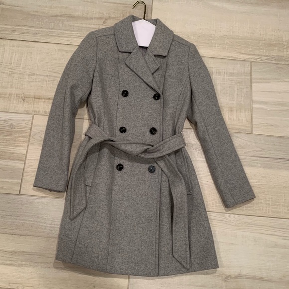 Express Grey Button Down Coat - Picture 1 of 2